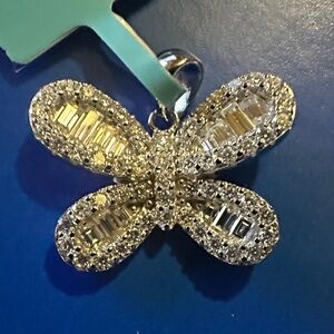 Moissanite .925 - NWT Silver Butterfly Pendant